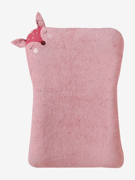 Lot de 2 housses de matelas à langer animaux en éponge blush+noix de pécan 