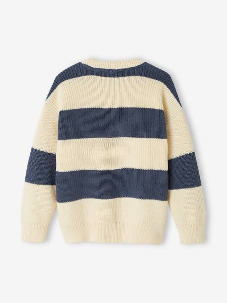 Jungen Pullover mit breiten Streifen marine gestreift 