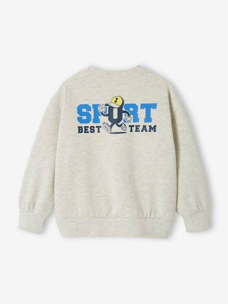 Jungen Sport-Sweatshirt mit Print Oeko-Tex weiss meliert 