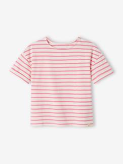Mädchen-T-Shirt, Unterziehpulli-T-Shirt-Geringeltes Mädchen T-Shirt mit Recycling-Baumwolle
