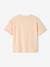 Tee-shirt motif pop fille manches courtes à revers abricot+jaune pâle 