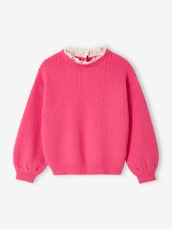 Pull col fantaisie forme loose fille