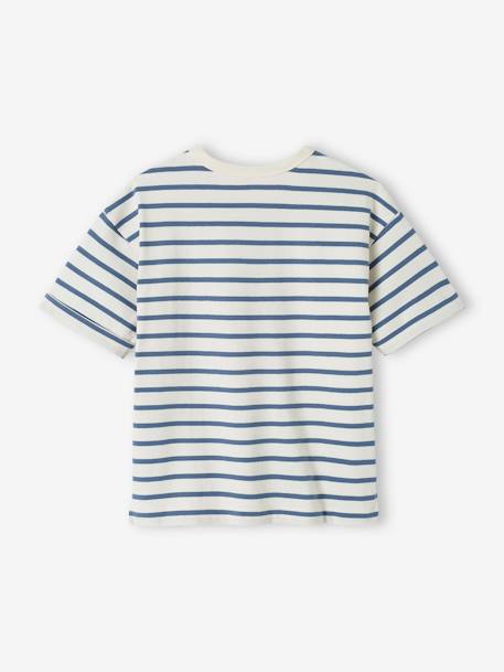 Kinder Ringel-T-Shirt, personalisierbar Oeko-Tex blau gestreift 