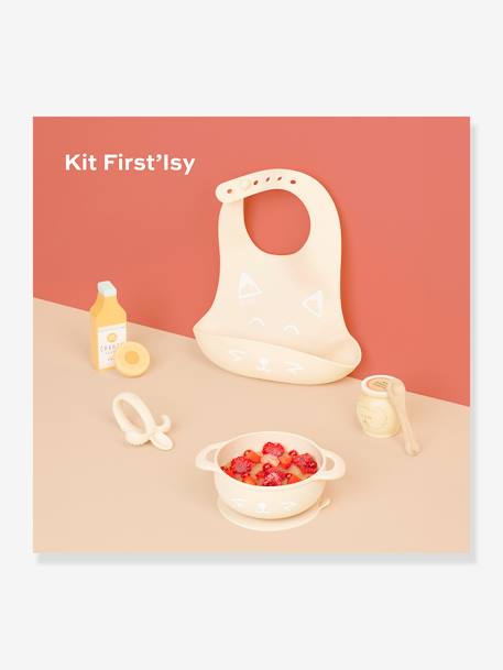 Kit repas silicone BABYMOOV First’Isy beige+bleu 