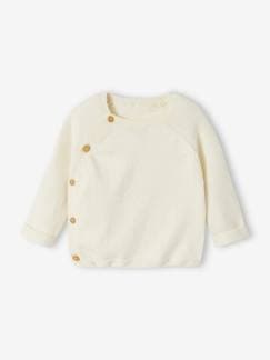 Les articles personnalisables-Baby-Pullover, Strickjacke, Sweatshirt-Pullover-Baby Strickjacke mit Knöpfen Oeko-Tex