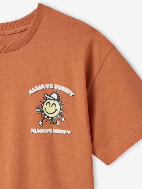 Tee-shirt garçon grand motif dos abricot 