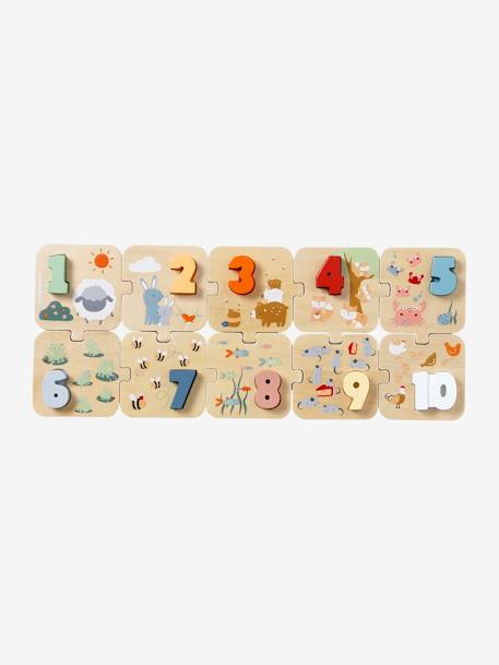 2-in-1 Baby Zahlenpuzzle aus Holz FSC® grün 