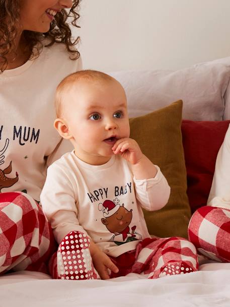Baby Weihnachts-Pyjama Capsule Collection FAMILIE Oeko-Tex ecru 