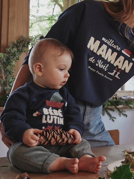 Baby Weihnachts-Sweatshirt Capsule Collection HAPPY FAMILY FOREVER marine 
