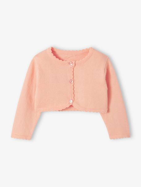 Gilet boléro bébé corail 