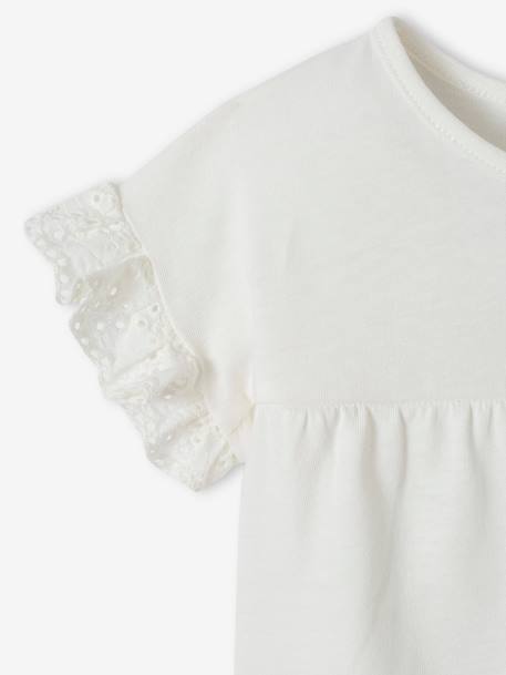 Baby T-Shirt aus Bio-Baumwolle, personalisierbar ecru+fuchsia 
