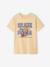 T-shirt motif mascotte garçon jaune+lavande 