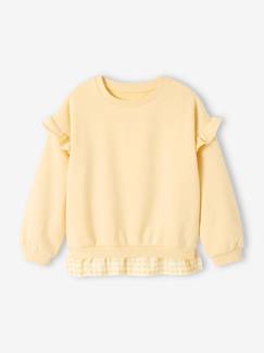 Les articles personnalisables-Mädchen-Pullover, Strickjacke, Sweatshirt-Sweatshirt-Mädchen Sweatshirt mit Volant-Saum