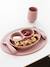 Set repas tout-en-un avec assiette EZPZ Mini mat en silicone rose+vert amande 