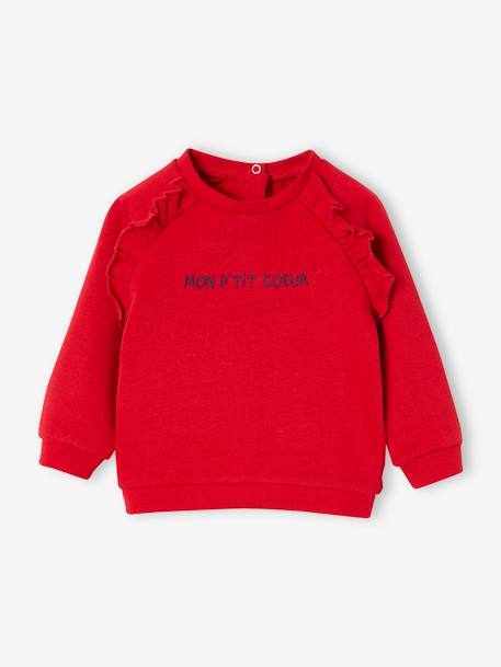 Baby Sweatshirt, personalisierbar rot 