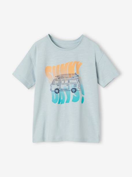 Jungen T-Shirt mit Message-Print Oeko-Tex himmelblau 