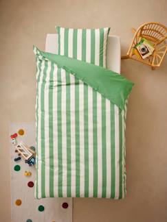 Linge de maison et décoration-Linge de lit enfant-Fourre de duvet-Parure housse de couette + taie d'oreiller essentiels enfant avec coton recyclé TRANSAT