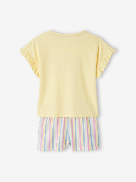 Pyjashort fille 'Meilleure Sister' jaune pastel 