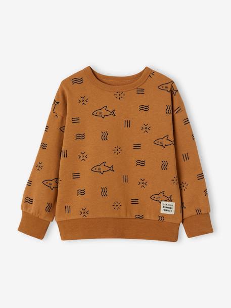 Jungen Sweatshirt mit Recycling-Polyester karamel 