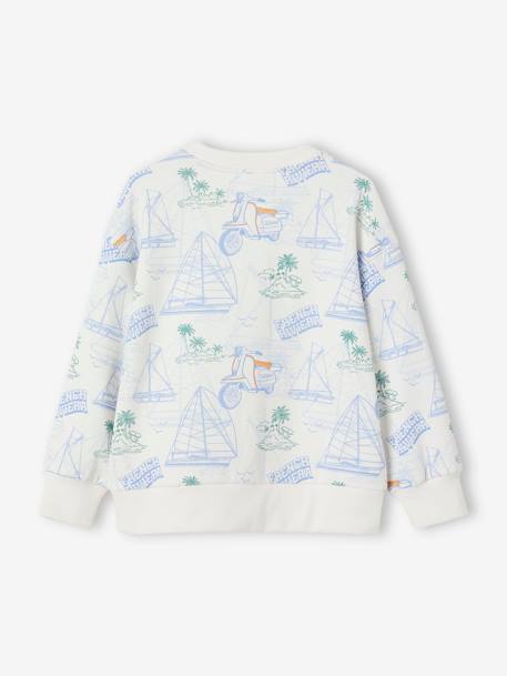 Jungen Sweatshirt mit Print & Recycling-Polyester weiss bedruckt 