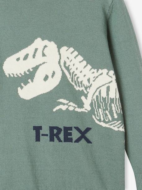 Jungen Pullover mit Dino Oeko-Tex salbeigrün 