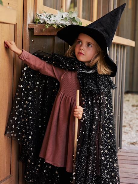 Belle Petite Fille De 3 Ans Portant Halloween Costume De Sorcière