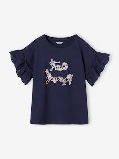 Mädchen-Mädchen T-Shirt mit Volantärmeln, Bio-Baumwolle