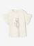 Tee-shirt romantique en coton bio fille écru+marine 