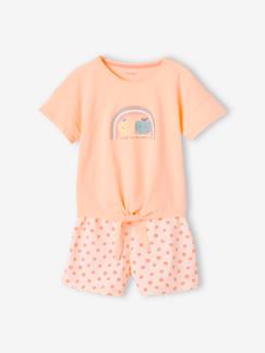 Mädchen-Pyjama, Overall-Kurzer Mädchen Schlafanzug, Regenbogen Oeko-Tex