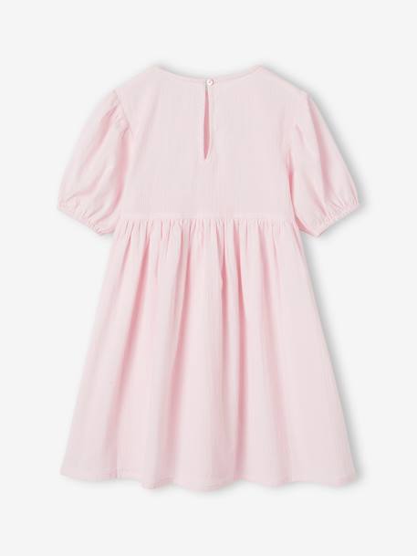 Robe en seersucker fille lilas+rose pâle 