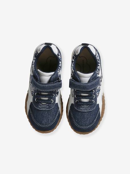 Baskets lacets élastiqués enfant collection maternelle denim brut 