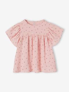 Blouse imprimée en gaze de coton bio fille manches papillon