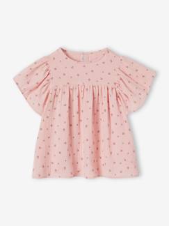 Mädchen-Hemd, Bluse, Tunika-Mädchen Bluse mit Schmetterlingsärmeln, Bio-Baumwolle