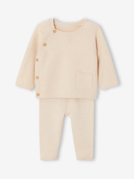 Baby Strick-Set: Pullover & Leggings Oeko-Tex beige 