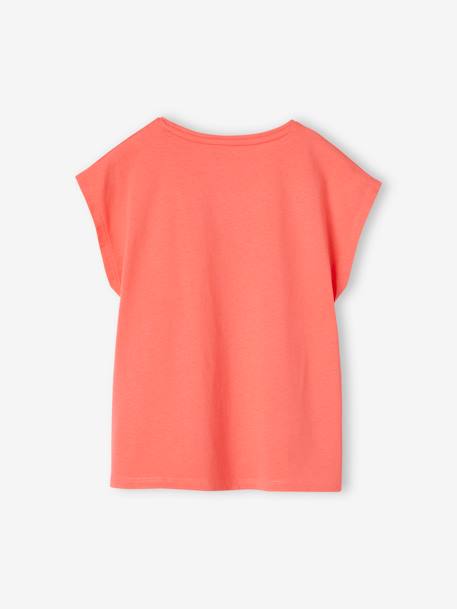 Mädchen T-Shirt BASIC Oeko-Tex ecru+koralle+mandarine 
