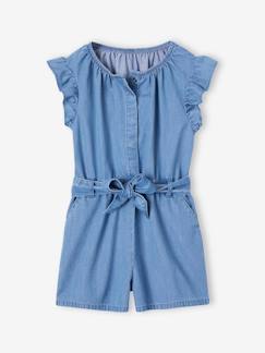 Mädchen-Latzhose, Overall-Mädchen Jumpsuit aus Light-Denim