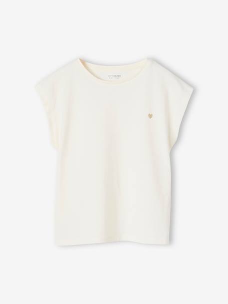 Mädchen T-Shirt BASICS Oeko-Tex aqua+bonbon rosa+ecru+marine 