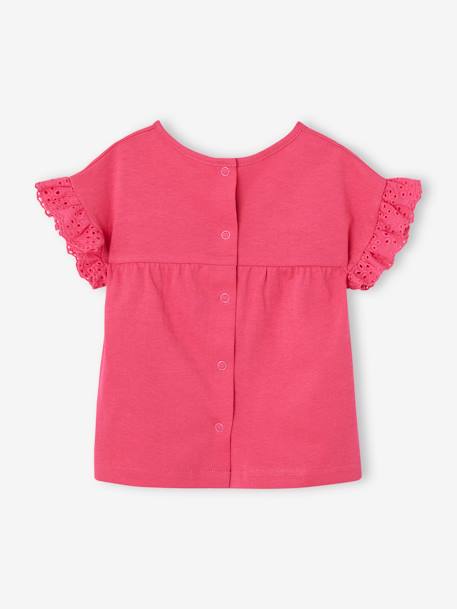 Baby T-Shirt aus Bio-Baumwolle, personalisierbar ecru+fuchsia 