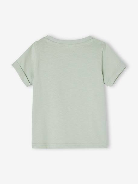 T-shirt mini totem bébé manches courtes écru+vert d'eau 