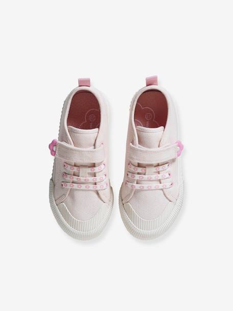 Baskets toile lacets élastiqués fille collection maternelle rose pâle 