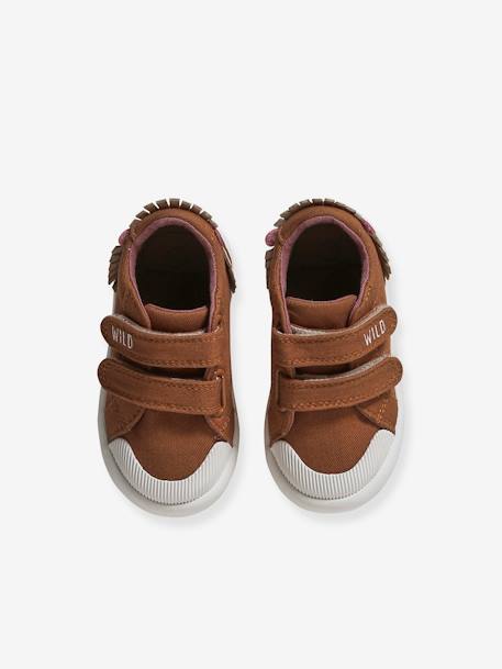 Baby Jungen Stoff-Sneakers, Klett dunkelbraun 