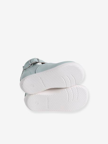 Weiche Baby Lauflernschuhe mit Riemchen himmelblau 