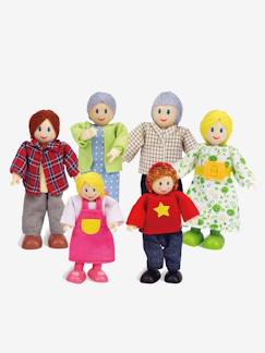 Hiver-Jouet-Jeux d'imagination-Famille de 6 poupées en bois HAPE