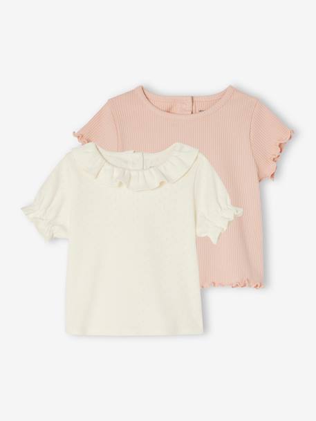 2er-Pack Baby T-Shirts aus Bio-Baumwolle rosa nude 