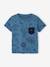 T-shirt jungle bébé en jersey flammé bleu 