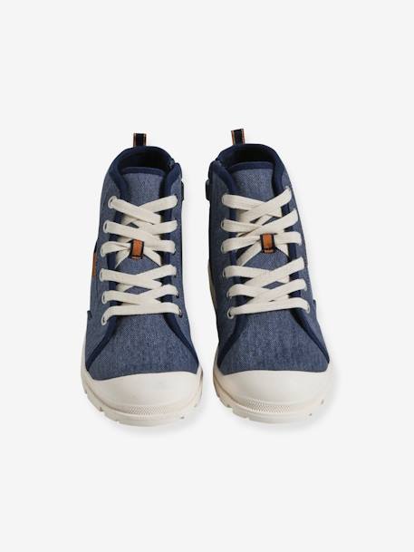 Kinder Stoff-Sneakers mit dicker Sohle jeansblau 