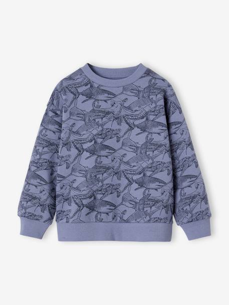 Jungen Sweatshirt mit Recycling-Polyester blaugrau+grün 