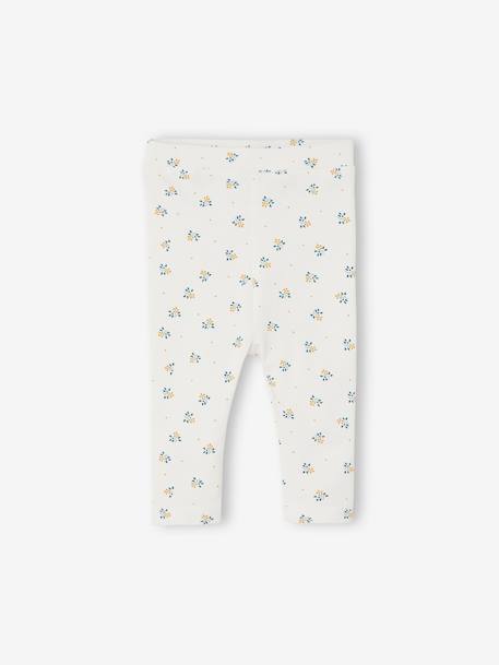 Lot de 2 leggings basic bébé BASICS BEIGE CLAIR IMPRIME+rose poudré 