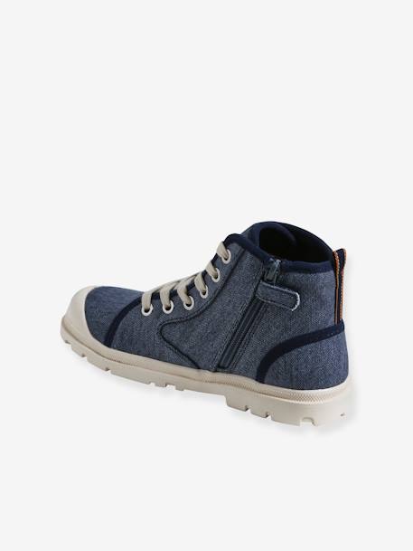 Kinder Stoff-Sneakers mit dicker Sohle jeansblau 