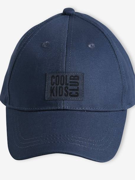 Jungen Cap mit Sticklabel vorn beige gestreift+marine+moosgrün 